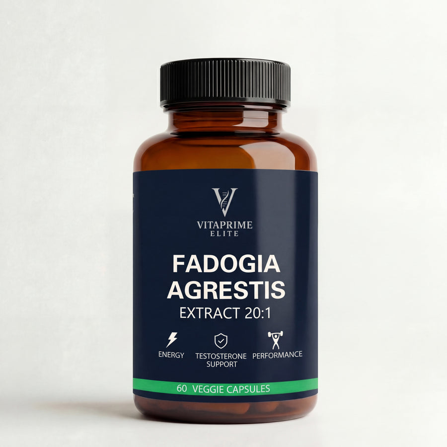 VitaPrime Elite Fadogia Agrestis supplement bottle